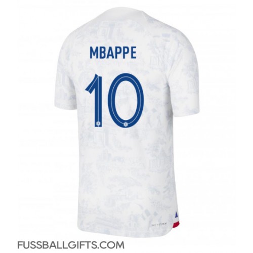 Frankreich Kylian Mbappe #10 Fußballbekleidung Auswärtstrikot WM 2022 Kurzarm